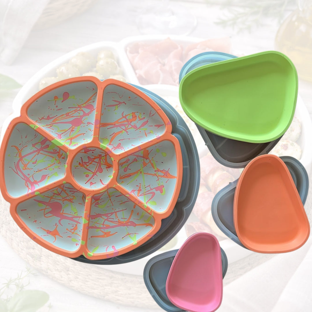 Silikonform-Set "TABLE MOMENTS" – Große Snackschale + 3 Teller-Formen