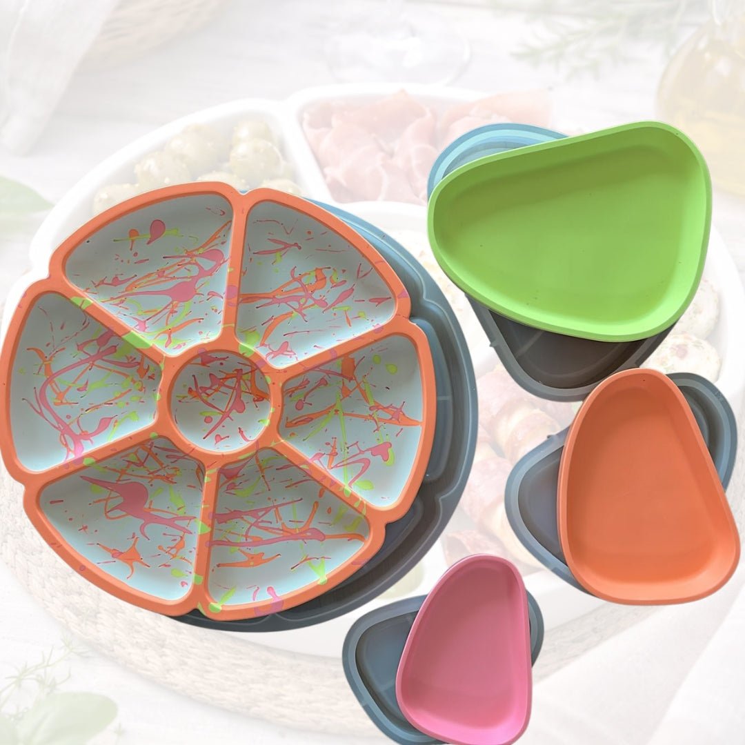 Silikonform-Set "TABLE MOMENTS" – Große Snackschale + 3 Teller-Formen - COLORBERRY & JESIN
