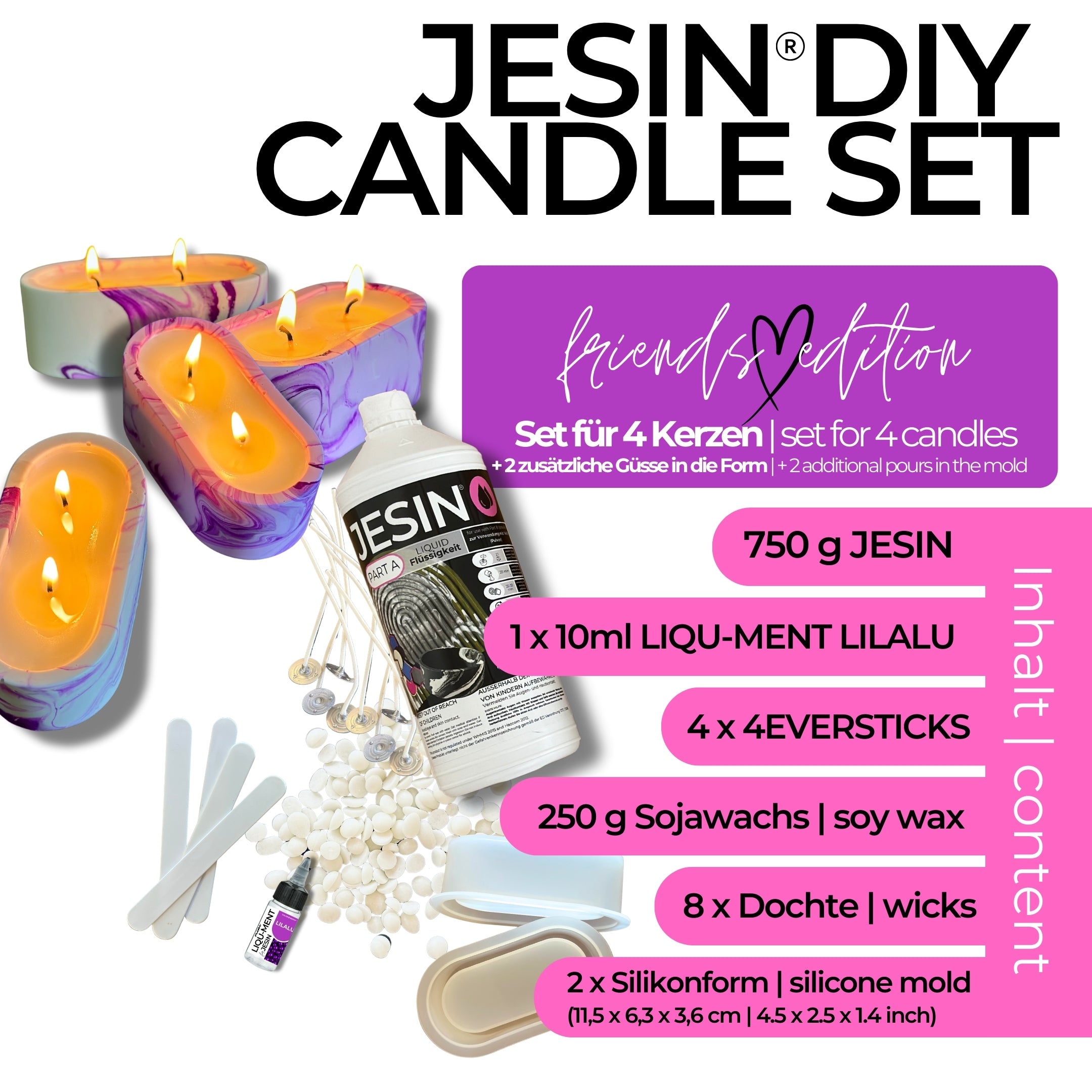 DIY JESIN CANDLE SET - Starter Set für Kerzengießen "friends edition"