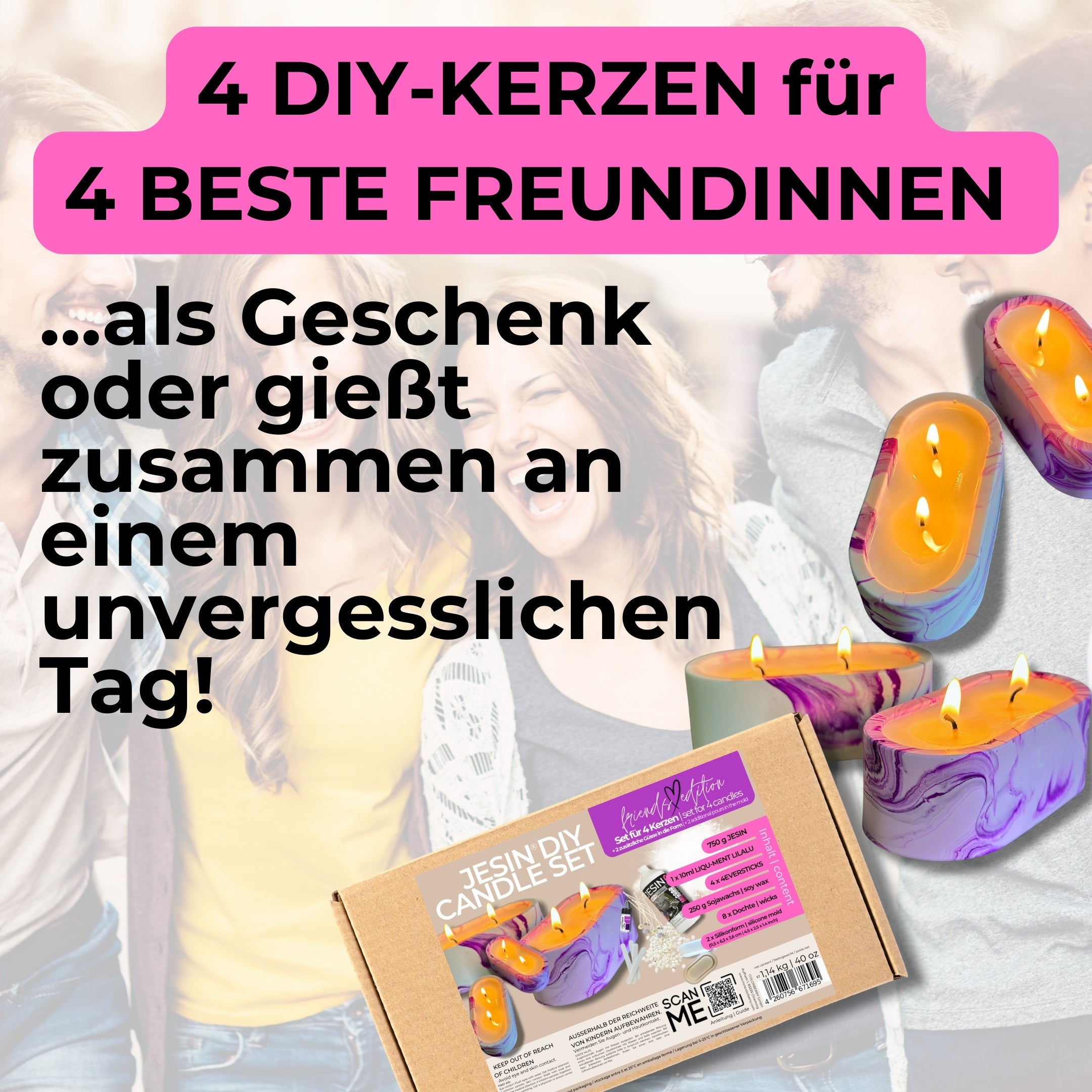 DIY JESIN CANDLE SET - Starter Set für Kerzengießen "friends edition" - COLORBERRY & JESIN