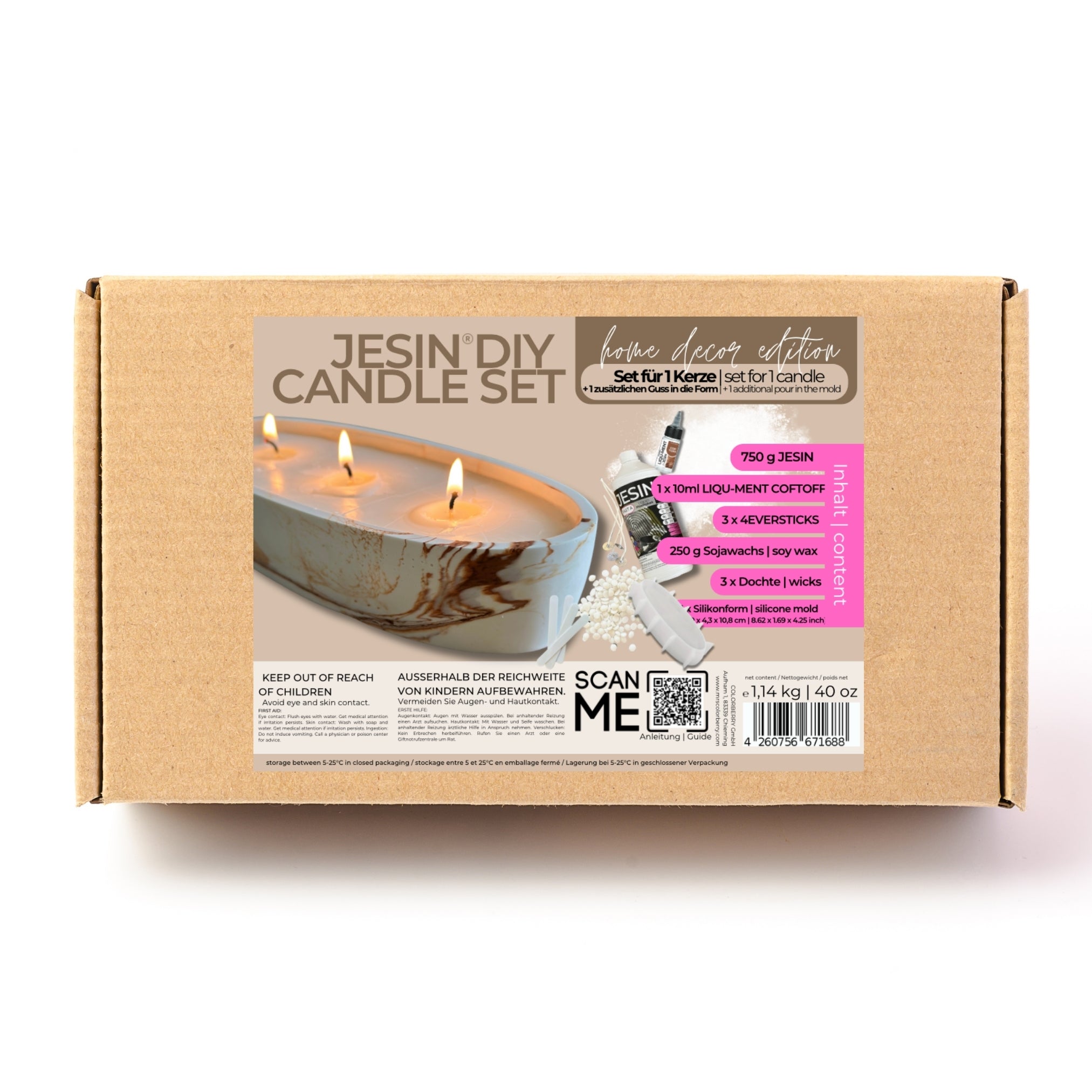 DIY JESIN CANDLE SET - Starter Set für Kerzengießen "home decor edition"