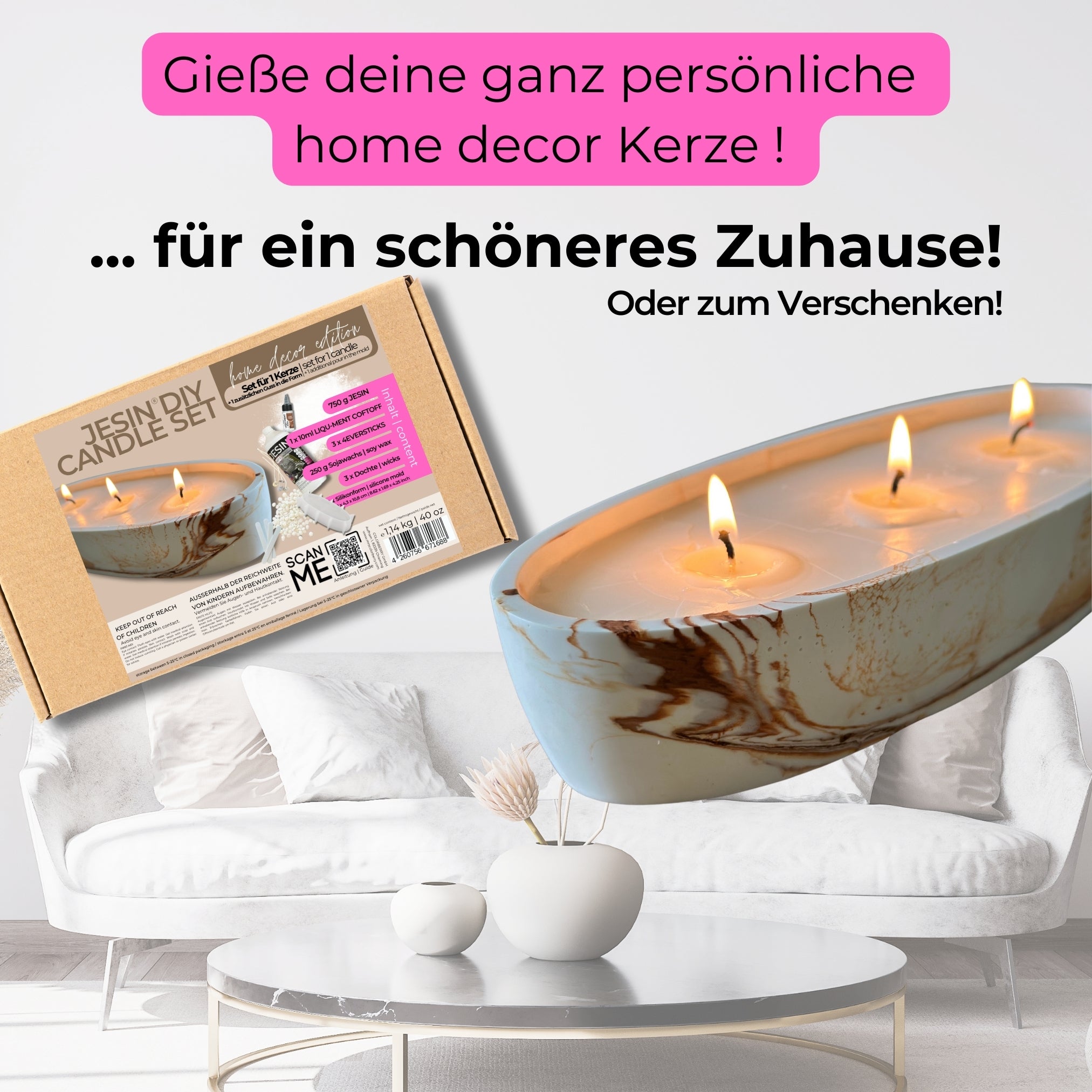 DIY JESIN CANDLE SET - Starter Set für Kerzengießen "home decor edition"