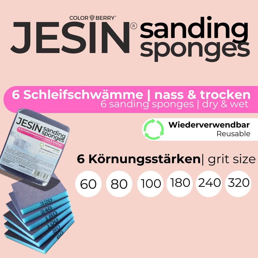 JESIN sanding sponges - 6er Set - COLORBERRY & JESIN