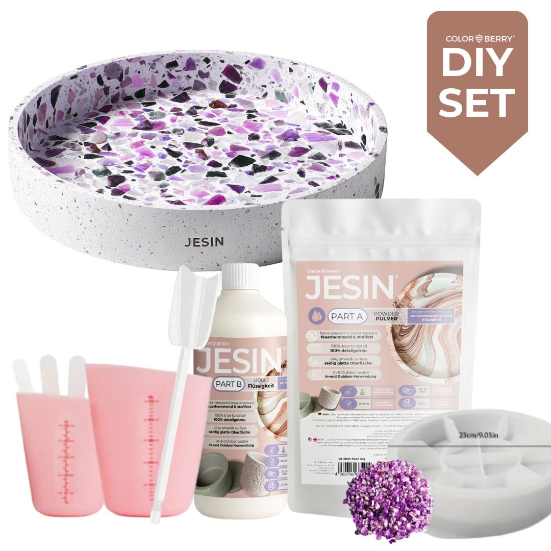 DIY Set JESIN - AMETHYST GEMAZZO Schale ( 10 - teilig) - COLORBERRY & JESIN