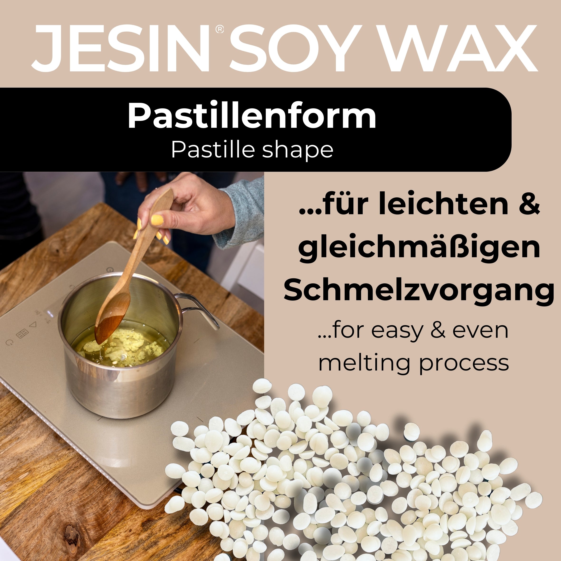 JESIN SOY WAX - premium Sojawachs für Kerzengüsse - 1 kg - COLORBERRY & JESIN