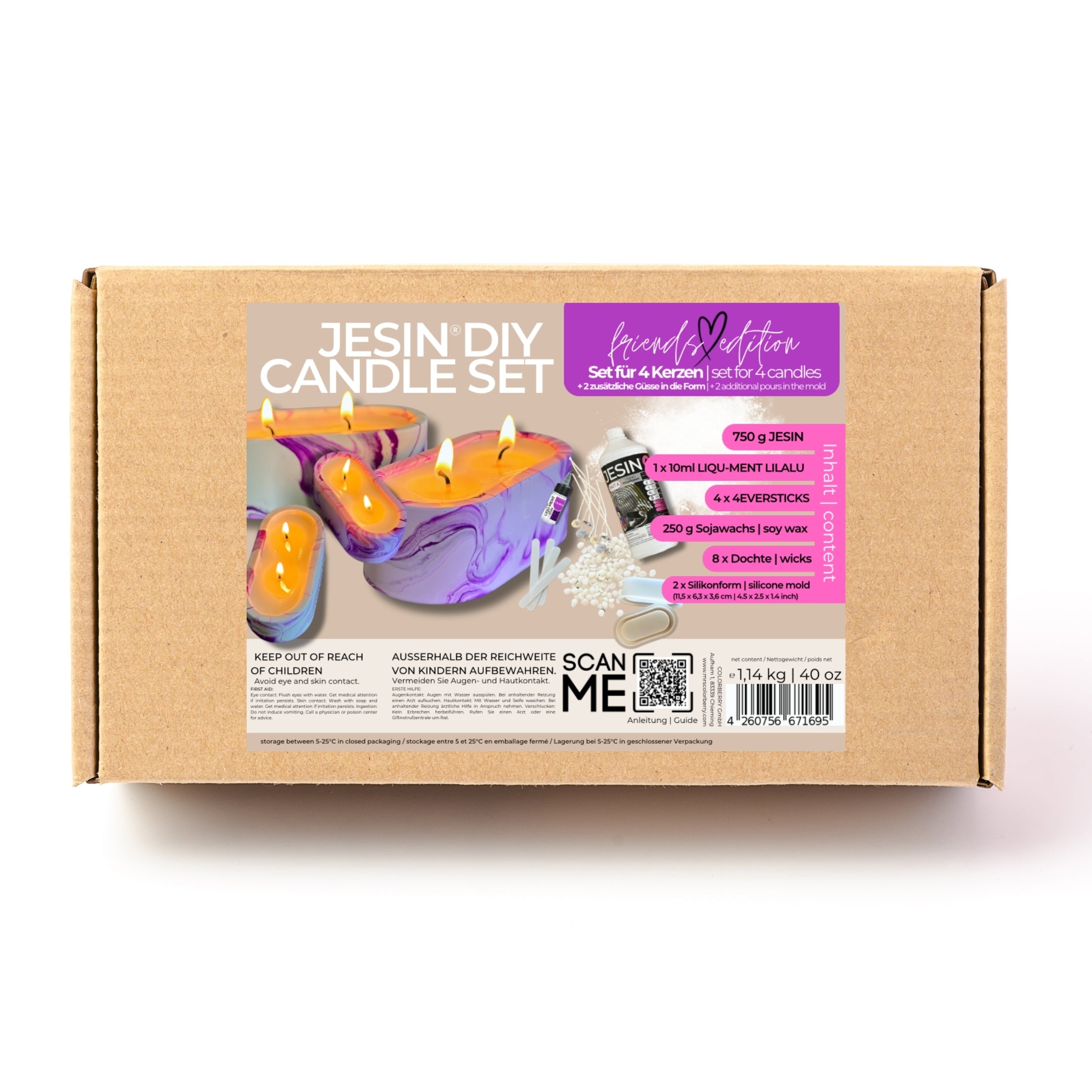 DIY JESIN CANDLE SET - Starter Set für Kerzengießen "friends edition" - COLORBERRY &amp; JESIN