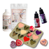 DIY Set JESIN StarterSet Herzen – Silikonform + 750 g Gießmasse JESIN + 2 Farben | Kreativset zum Herzen Gießen - COLORBERRY & JESIN