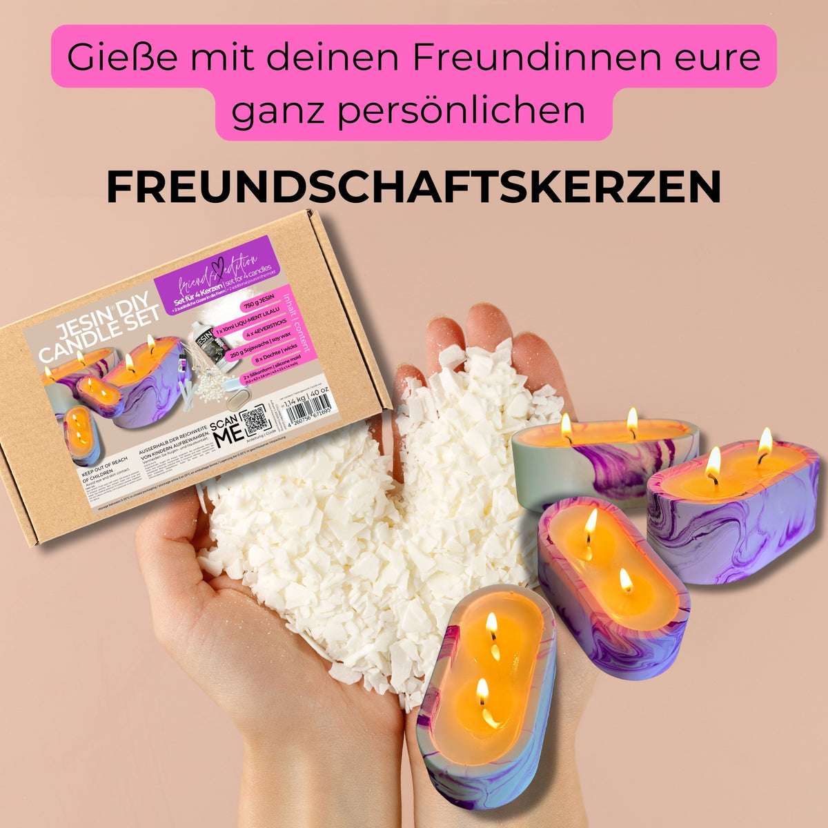 DIY JESIN CANDLE SET - Starter Set für Kerzengießen "friends edition" - COLORBERRY &amp; JESIN