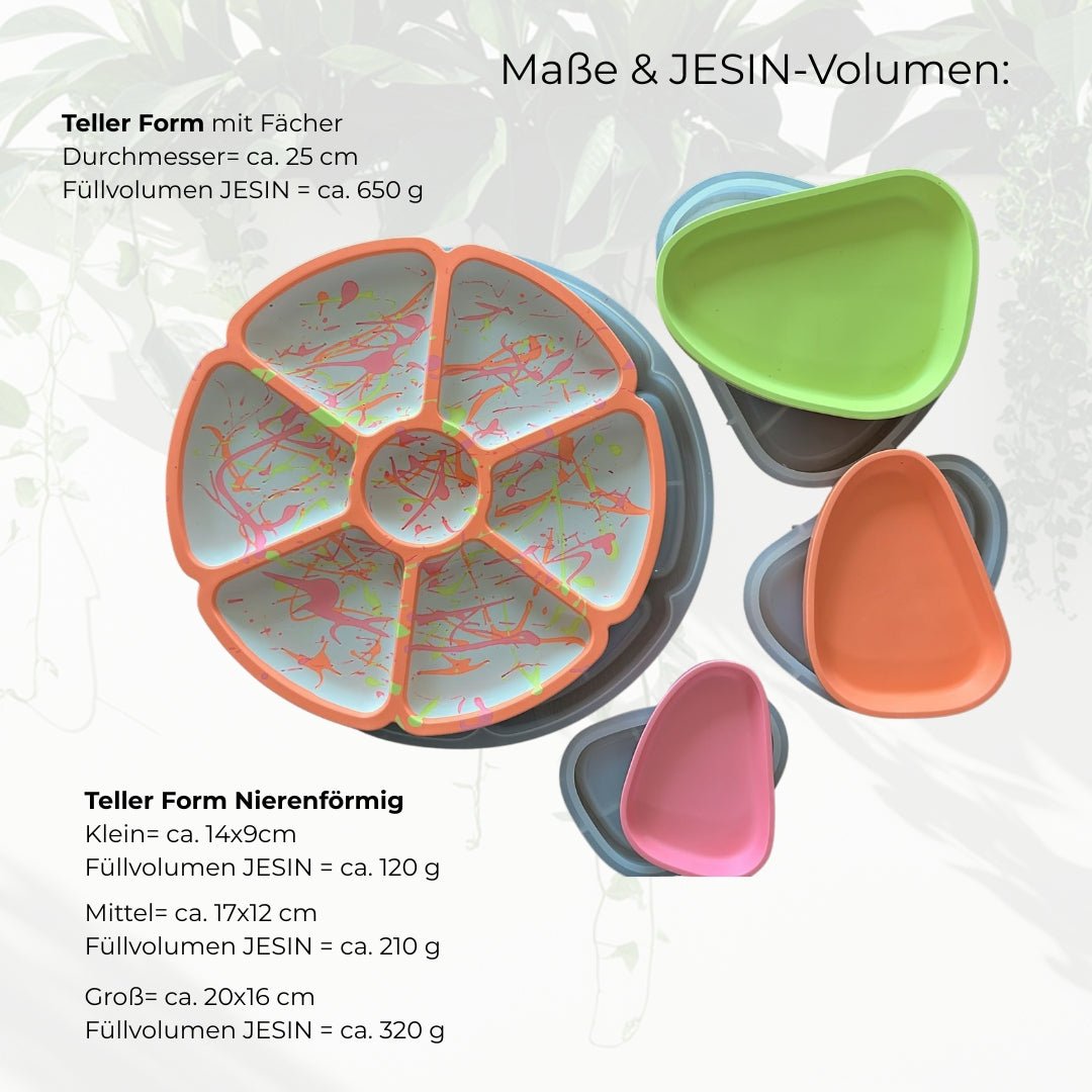 Silikonform-Set "TABLE MOMENTS" – Große Snackschale + 3 Teller-Formen - COLORBERRY &amp; JESIN