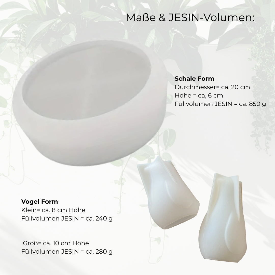 Silikonform-Set "SWEET BIRDS" – Schale + 2 Deko-Vogel-Formen