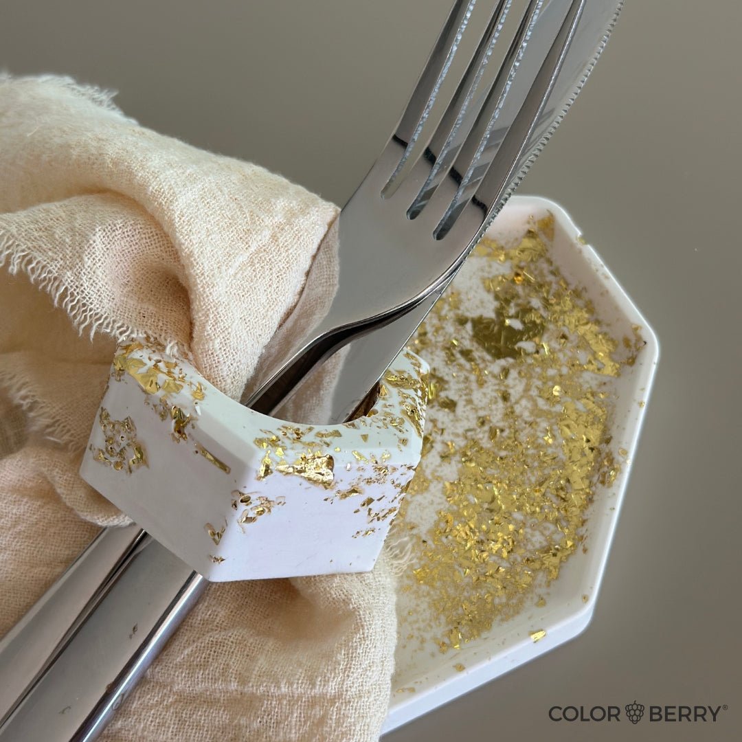 Silikonformen Serviettenringe plus Schlagmetall - COLORBERRY &amp; JESIN