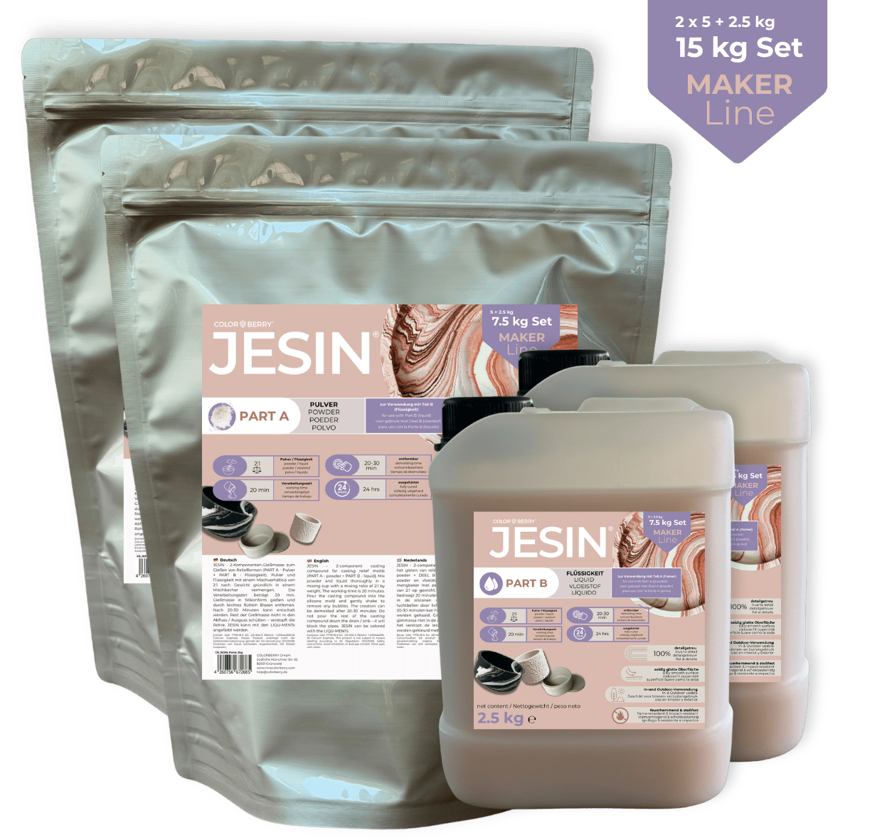 JESIN® Gießpulver – einzigartig, bruchsicher, Made in Germany - COLORBERRY &amp; JESIN