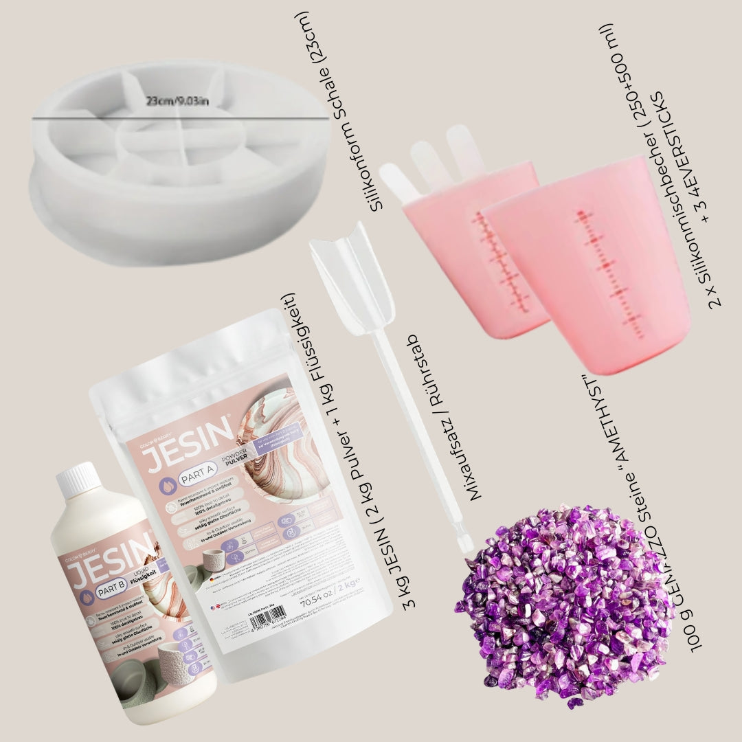 DIY Set JESIN - AMETHYST GEMAZZO Schale ( 10-teilig)