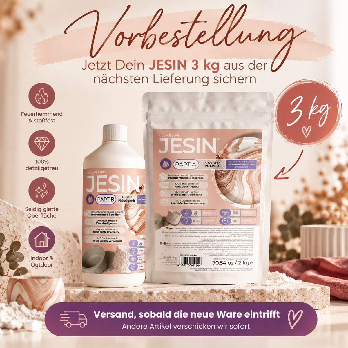 VORBESTELLUNG: JESIN Gießpulver 3 kg (Versand bis spätestens 15.11.2026)