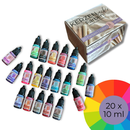 Kerzenwachs Farben 20er-Set (20 × 10 ml)