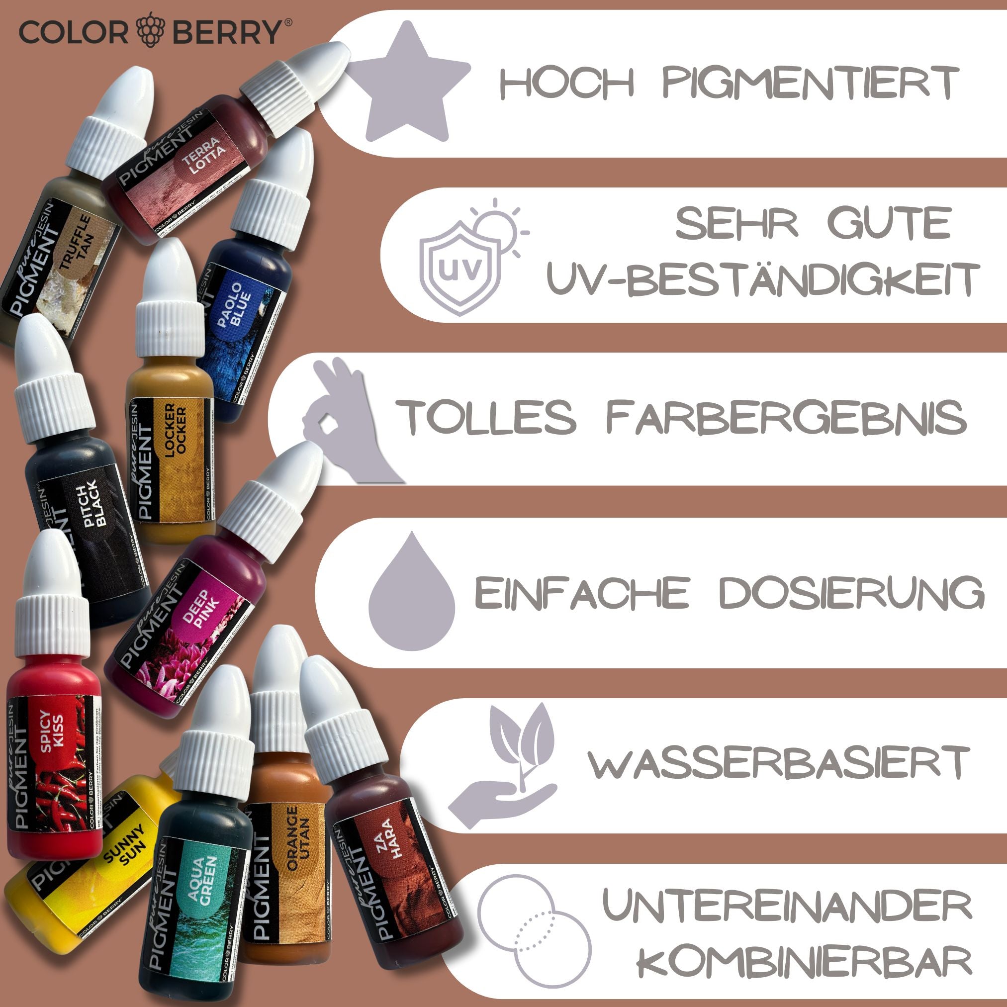 pure JESIN Pigments - 10 ml - COLORBERRY &amp; JESIN